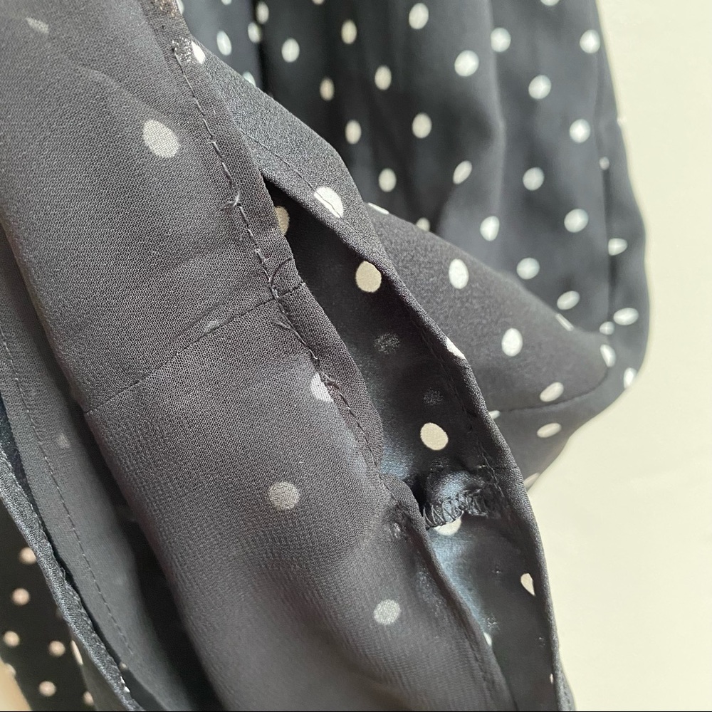 Ann Taylor Black Polka Dot Ruffle Shift Dress Size Small Petite - Picture 9 of 16